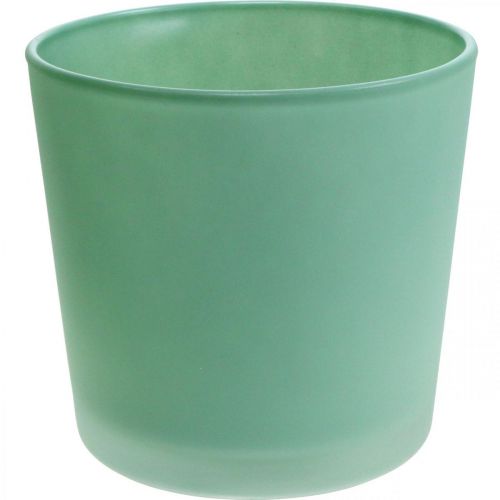Floristik24 Macetero de cristal macetero verde bañera de cristal Ø11,5cm H11cm