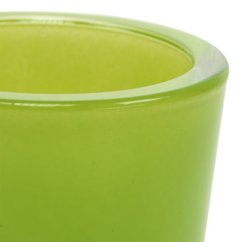 Floristik24 Maceta de vidrio Ø7.8cm H8cm verde manzana