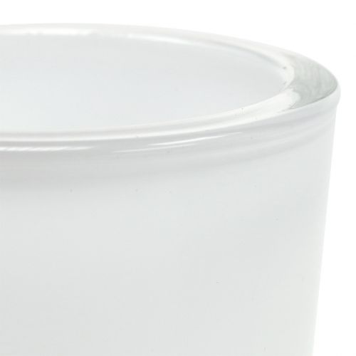 Floristik24 Maceta de cristal Ø7,8cm H8cm blanco