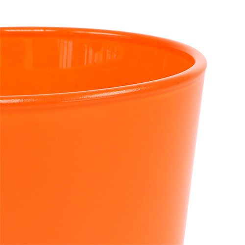 Floristik24 Jardinera de cristal naranja Ø10cm H8.5cm