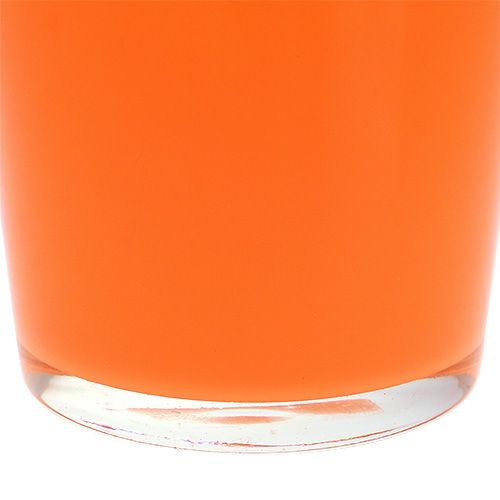 Floristik24 Jardinera de cristal naranja Ø10cm H8.5cm