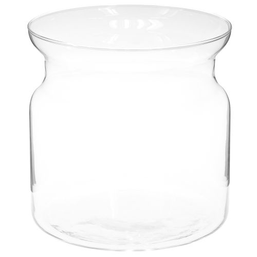 Jarrón de cristal Brenda florero cristal grande transparente Ø19cm H19cm