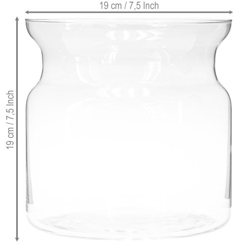 Floristik24 Jarrón de cristal Brenda florero cristal grande transparente Ø19cm H19cm