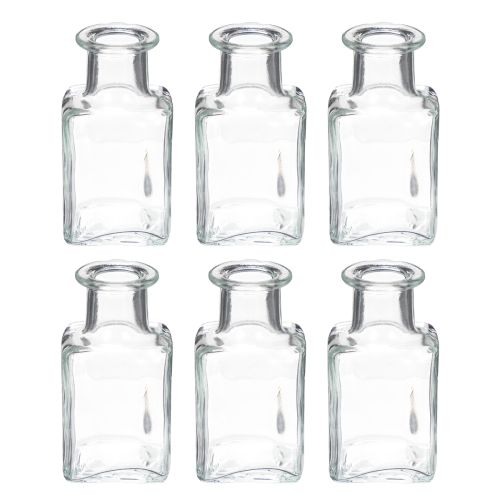 Artículo Mini jarrón de cristal decorativo para interiores minimalistas y vida moderna, 11 cm, 6 piezas