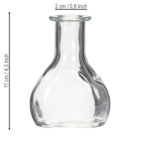 Artículo Mini jarrones de cristal para decoración de mesa moderna y acentos elegantes, 11 cm, 6 piezas