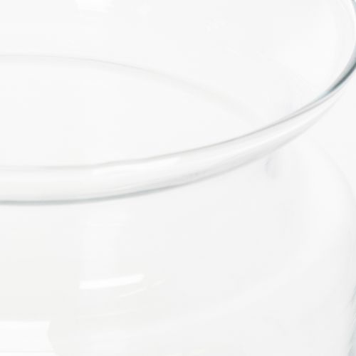 Artículo Jarrón de cristal transparente, jarrón decorativo de cristal con borde, para portavelas o florero, 15 cm.