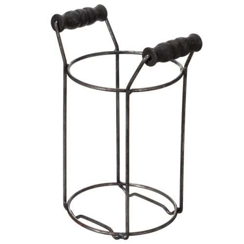 Artículo Botella de vidrio en cesta de metal, ideal para acentos decorativos en la sala de estar, 20cm