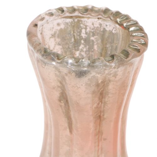 Floristik24 Florero de vidrio Farmer's Silver Pink H11cm 6pcs