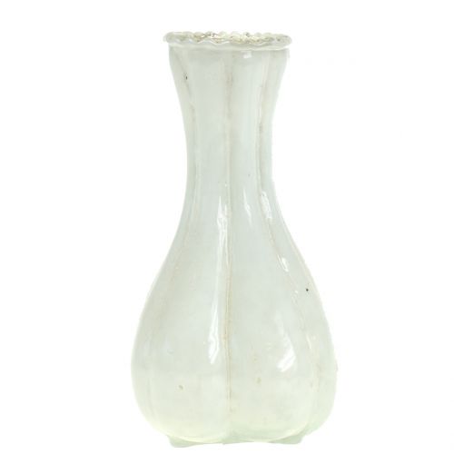 Floristik24 Florero de cristal campesino plata blanco H11cm 6pcs