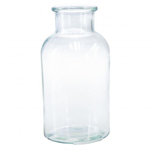 Floristik24 Florero de vidrio botella de boticario botella decorativa retro Ø10cm H20cm