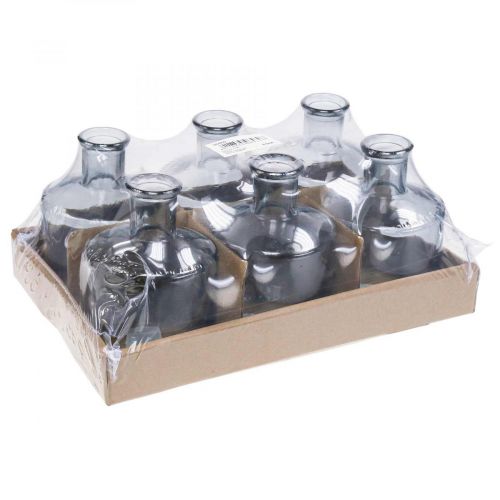 Floristik24 Florero de vidrio botellas de boticario florero decorativo de vidrio tintado Ø7cm 6 piezas