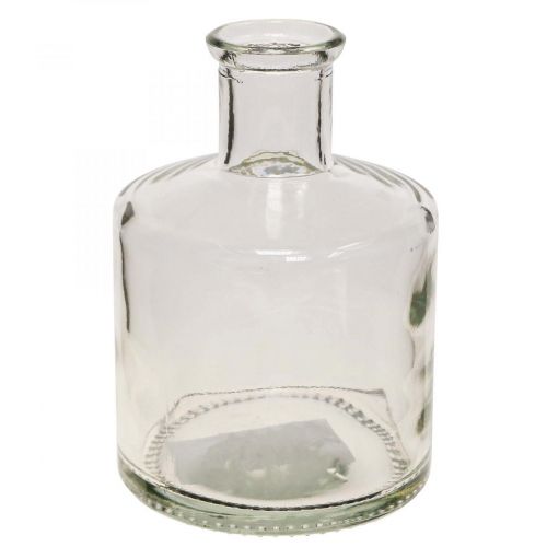 Floristik24 Jarrón de Cristal Boticario Botellas Deco Jarrón Deco Cristal Claro Ø7cm 6pcs