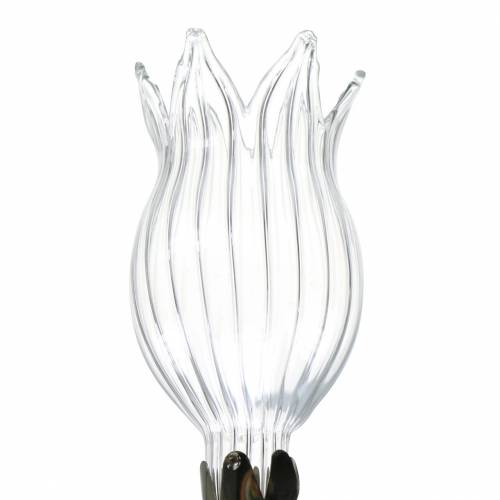 Floristik24 Florero de cristal con clip flor Ø3.3cm H8.5cm transparente 4pcs