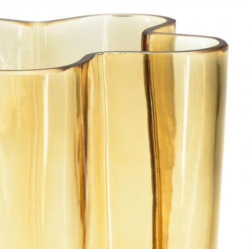 Floristik24 Jarrón de cristal jarrón marrón cristal flor marrón claro Ø15cm H20cm