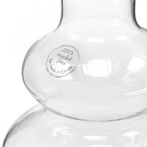 Artículo Florero de vidrio florero redondo florero decorativo vidrio transparente Ø16cm H23cm