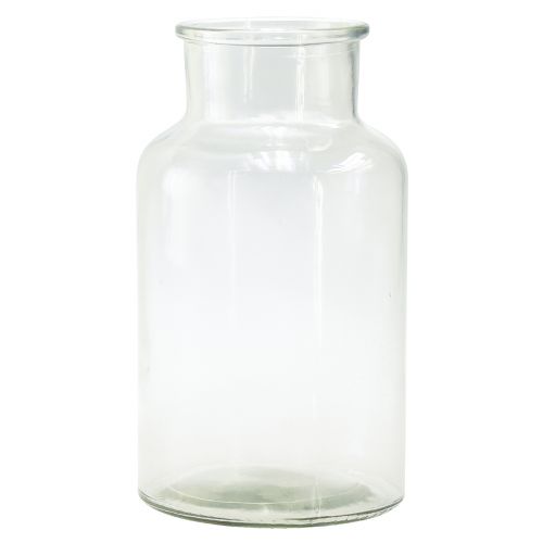 Jarrón de vidrio botella decorativa vidrio farmacéutico retro Ø14cm H25cm