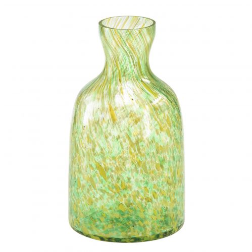 Florero de vidrio florero decorativo de vidrio verde amarillo Ø10cm H18cm