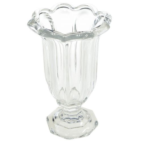 Artículo Jarrón de cristal con pie florero de cristal Ø13,5cm H22cm