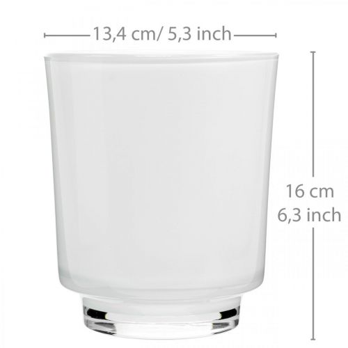 Floristik24 Jardinera orquídea cristal blanco H16cm Ø13.4cm