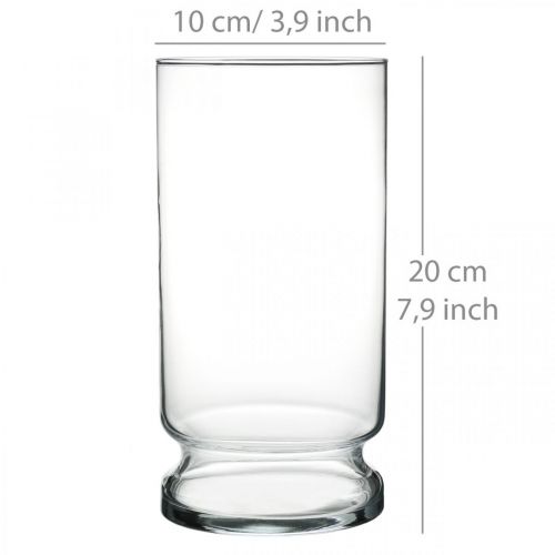 Floristik24 Cilindro Florero Cristal Claro Ø10cm H20cm
