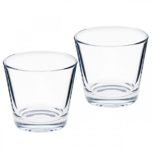 Floristik24 Jarrón de vidrio transparente Ø8,5cm H8cm 6ud