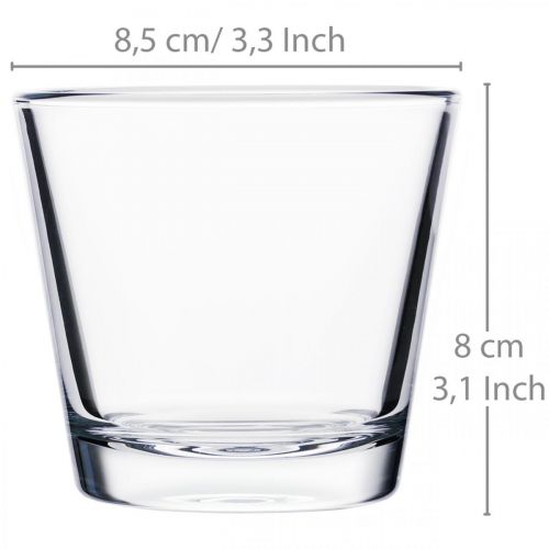 Floristik24 Jarrón de vidrio transparente Ø8,5cm H8cm 6ud