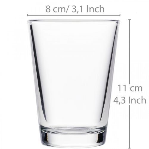 Artículo Jarrón de cristal transparente Ø8cm H11cm para decoración de mesa