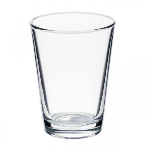 Jarrón de cristal transparente Ø8cm H11cm para decoración de mesa