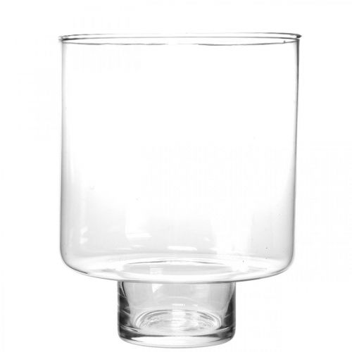 Floristik24 Jarrón de cristal con pie ROY farol decoración de cristal Ø16cm H20cm