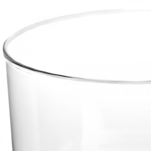 Floristik24 Jarrón de cristal con pie ROY farol decoración de cristal Ø16cm H20cm