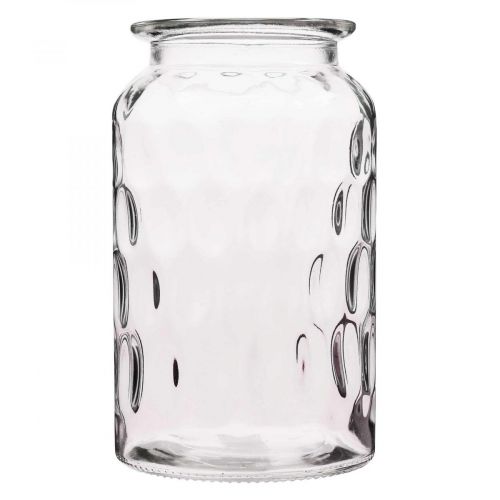 Floristik24 Jarrón de cristal con motivo, linterna de cristal Al. 18,5 cm Ø11 cm transparente