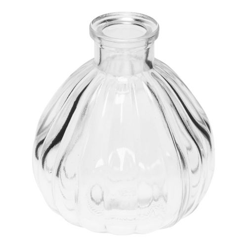 Jarrones de vidrio mini jarrones vidrio bulboso transparente 8,5x9,5cm 6 piezas