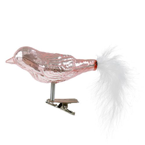 Floristik24 Pájaro de cristal en el clip 8cm tipo. 3ST