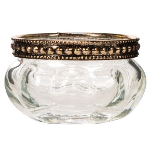 Portavelas de cristal con