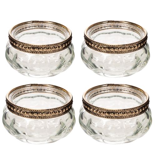 Portavelas de cristal con