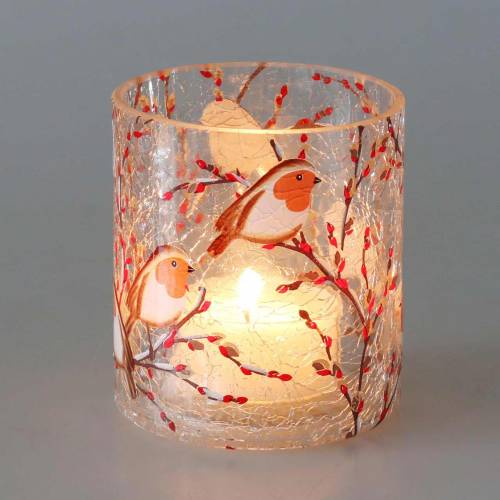 Floristik24 Farol Robin Crackle Claro Ø9cm H10cm
