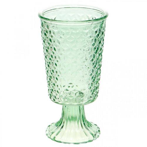 Floristik24 Farol de vidrio, copa de vidrio con base, recipiente de vidrio Ø10cm H18.5cm