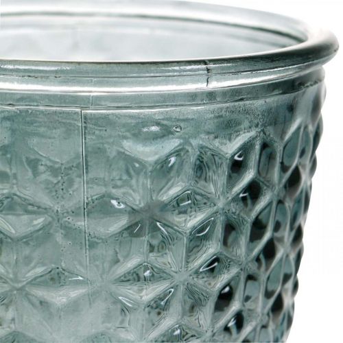 Artículo Farol con pie, copa de cristal, cristal decorativo gris Ø10cm H18.5cm