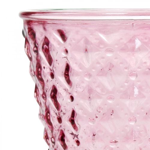 Floristik24 Portavelas, copa de cristal, linterna de cristal Ø11cm H15.5cm