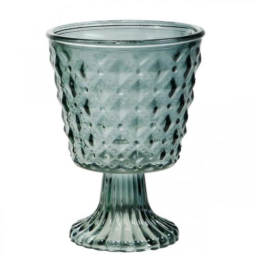 Floristik24 Trofeo de cristal con pie, linterna de cristal Ø11cm H15.5cm