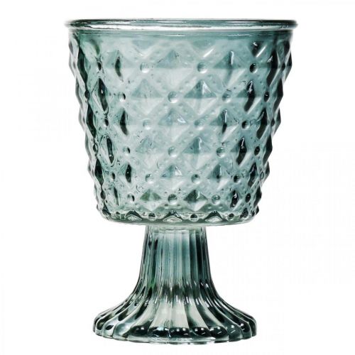Floristik24 Trofeo de cristal con pie, linterna de cristal Ø11cm H15.5cm