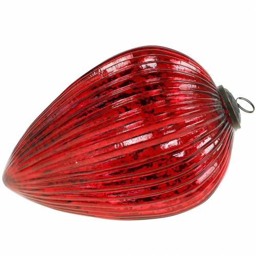 Floristik24 Conos de cristal para colgar rojo 22cm grandes adornos navideños