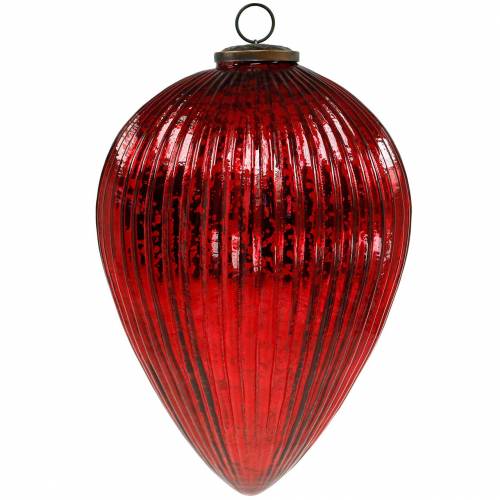 Decoración navideña para colgar grifo de cristal gigante rojo 27cm