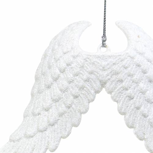 Floristik24 Decoraciones para árboles de Navidad alas de ángel brillo blanco 16cm 12pcs