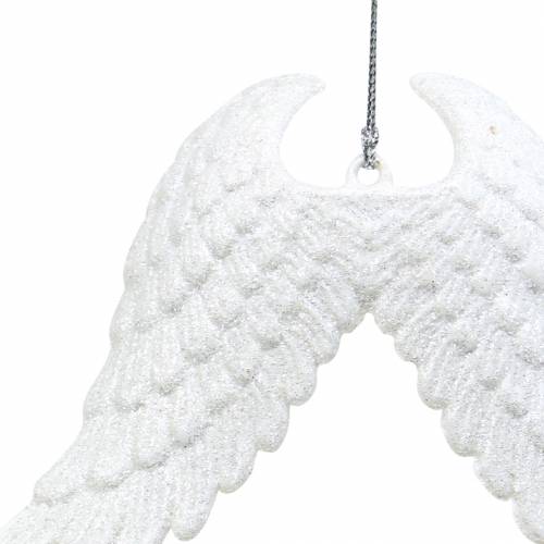 Artículo Decoraciones para árboles de Navidad alas de ángel brillo blanco 16cm 12pcs