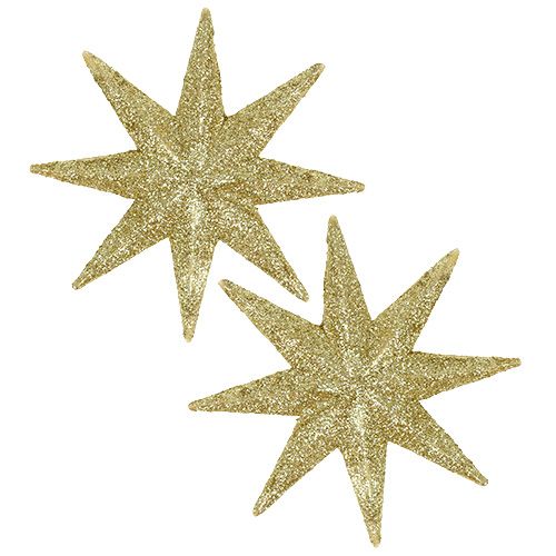 Floristik24 Estrella purpurina oro Ø10cm 12pcs