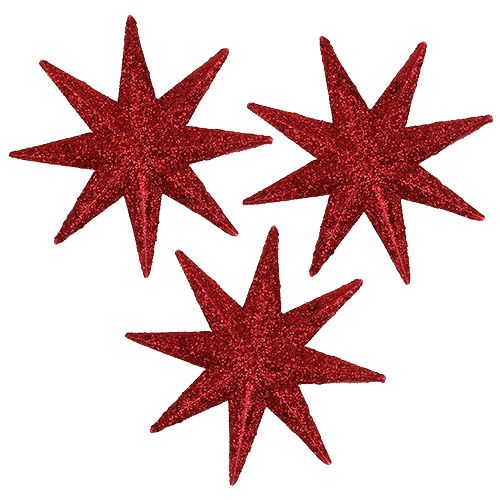 Floristik24 Estrella purpurina roja Ø5cm 20uds