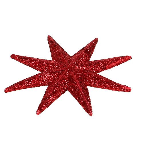 Artículo Estrella purpurina roja Ø5cm 20pcs