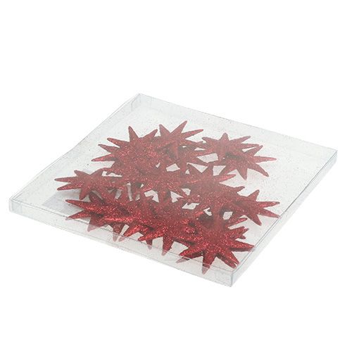 Floristik24 Estrella purpurina roja Ø5cm 20uds
