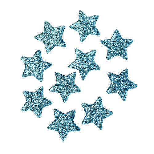 Floristik24 Estrella de purpurina turquesa 2.5cm 100pcs